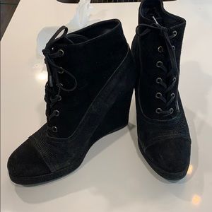 Stuart Weitzman Black Wedge Bootie size 8